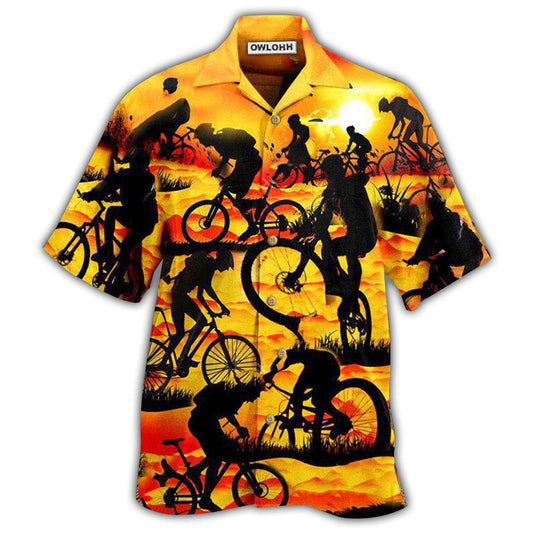 Hawaiian Shirt / Adults / S Bicycle It's Not A Race It's A Journey On The Sunset - Hawaiian Shirt 