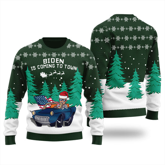 Biden Is Coming To Town Ugly Sweater