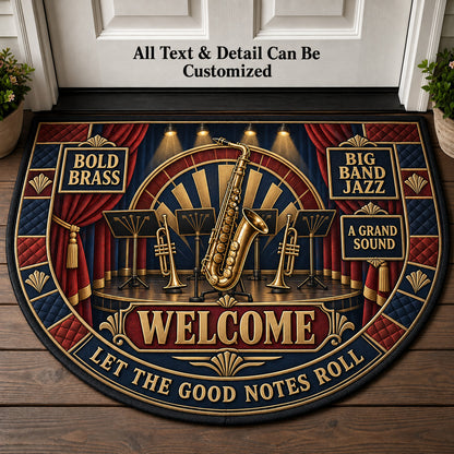Big Band Jazz Personalized Half Round Mat | 5To9Vibe