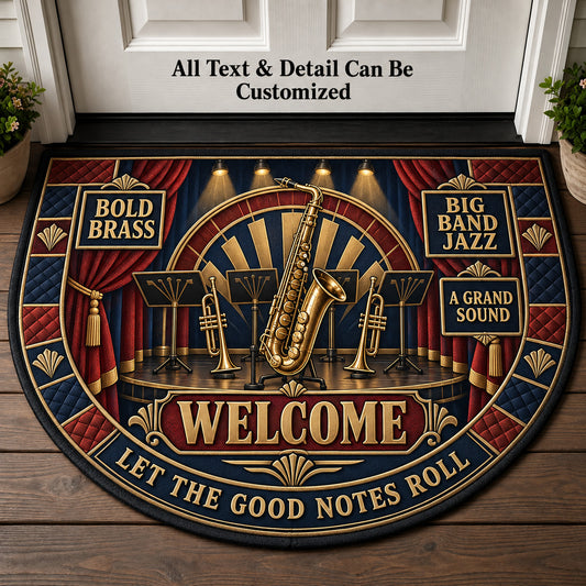 Big Band Jazz Personalized Half Round Mat | 5To9Vibe