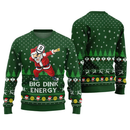 Big Dink Energy Santa Pickleball Christmas Sweater