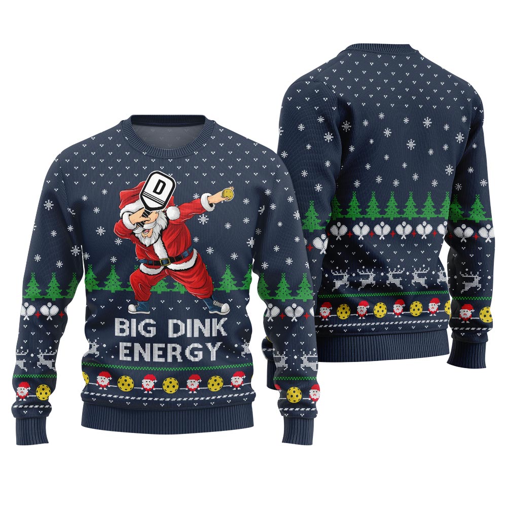 Big Dink Energy Santa Pickleball Christmas Sweater