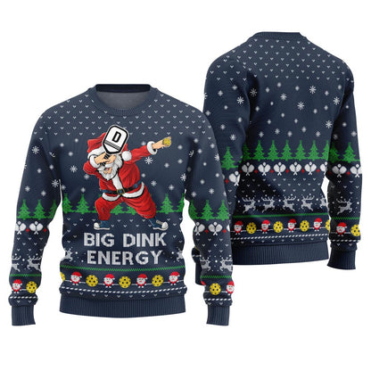 Big Dink Energy Santa Pickleball Christmas Sweater