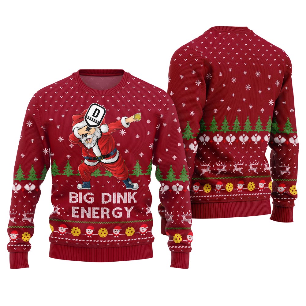 Big Dink Energy Santa Pickleball Christmas Sweater