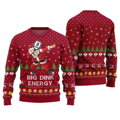 Big Dink Energy Santa Pickleball Christmas Sweater