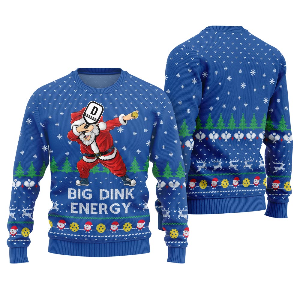 Big Dink Energy Santa Pickleball Christmas Sweater