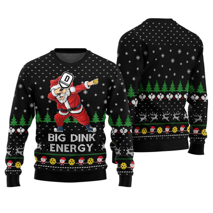 Big Dink Energy Santa Pickleball Christmas Sweater