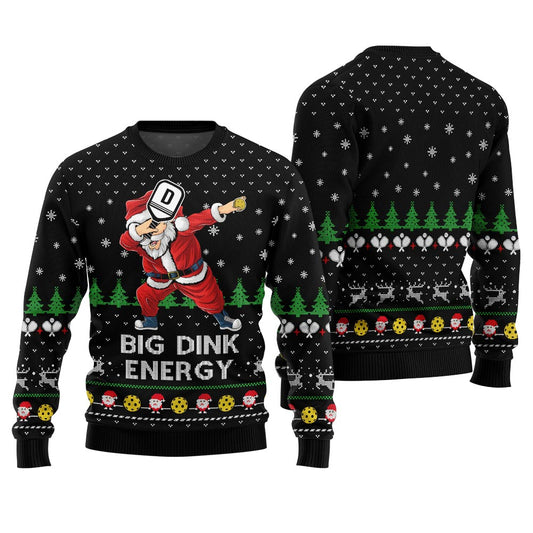 Big Dink Energy Santa Pickleball Christmas Sweater