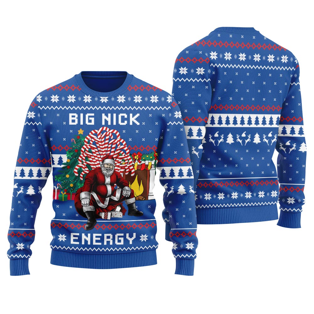 Big Nick Energy Santa Funny Ugly Christmas Sweater For Women