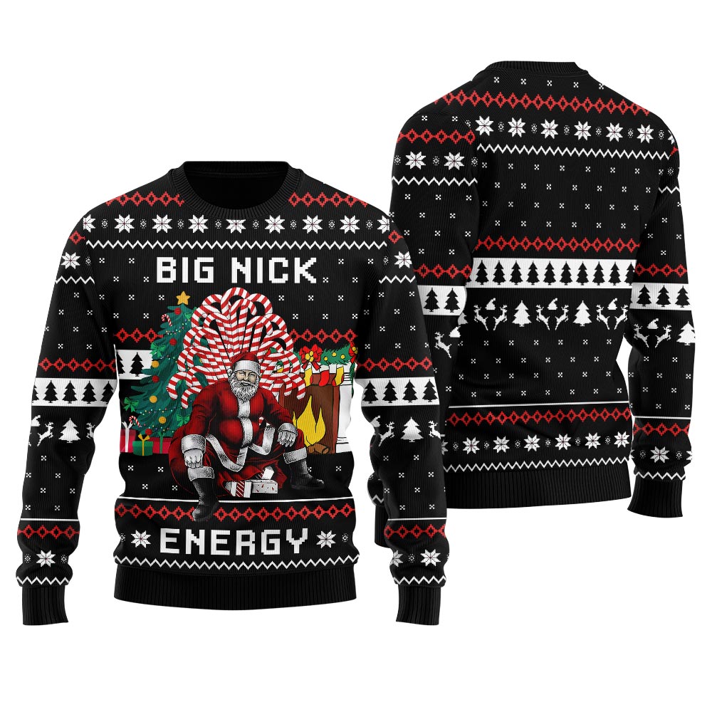 Big Nick Energy Santa Funny Ugly Christmas Sweater For Women