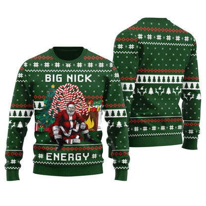 Big Nick Energy Funny Santa Christmas Sweater