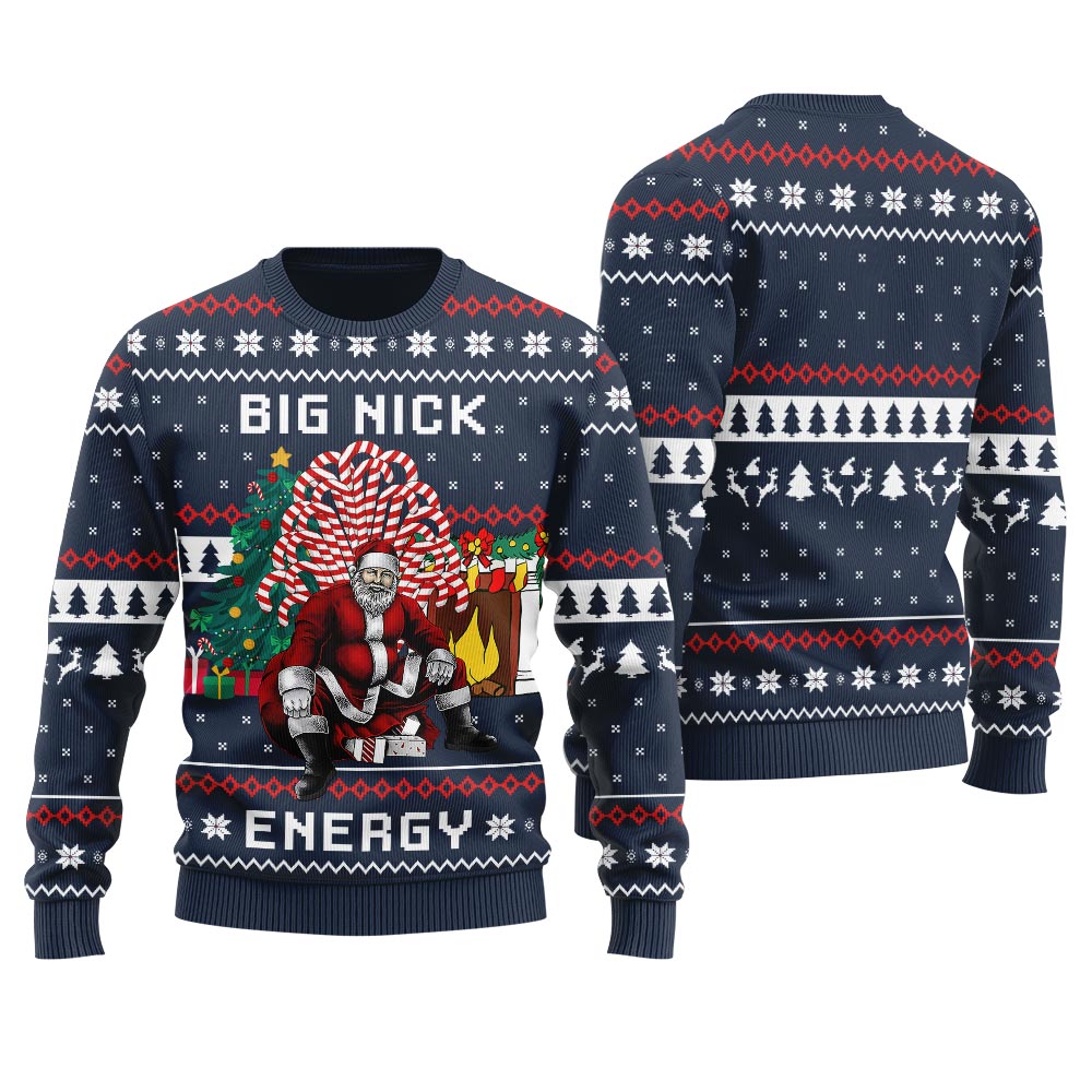 Big Nick Energy Santa Funny Ugly Christmas Sweater For Women