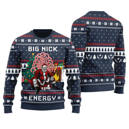 Big Nick Energy Funny Santa Christmas Sweater