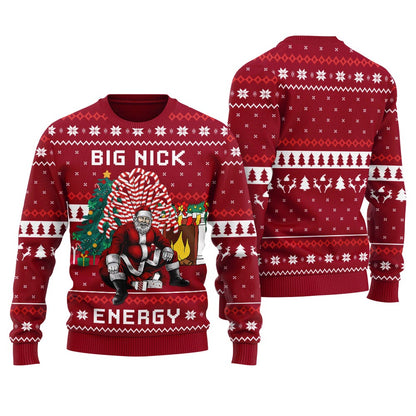 Big Nick Energy Santa Funny Ugly Christmas Sweater For Women