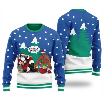 Big Nick Energy Santa Barry Wood Men's Christmas Sweater