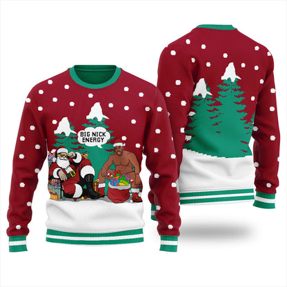 Big Nick Energy Santa Barry Wood Christmas Sweater For Women