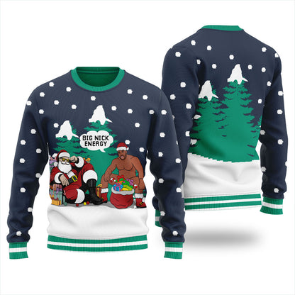 Big Nick Energy Santa Barry Wood Men's Christmas Sweater