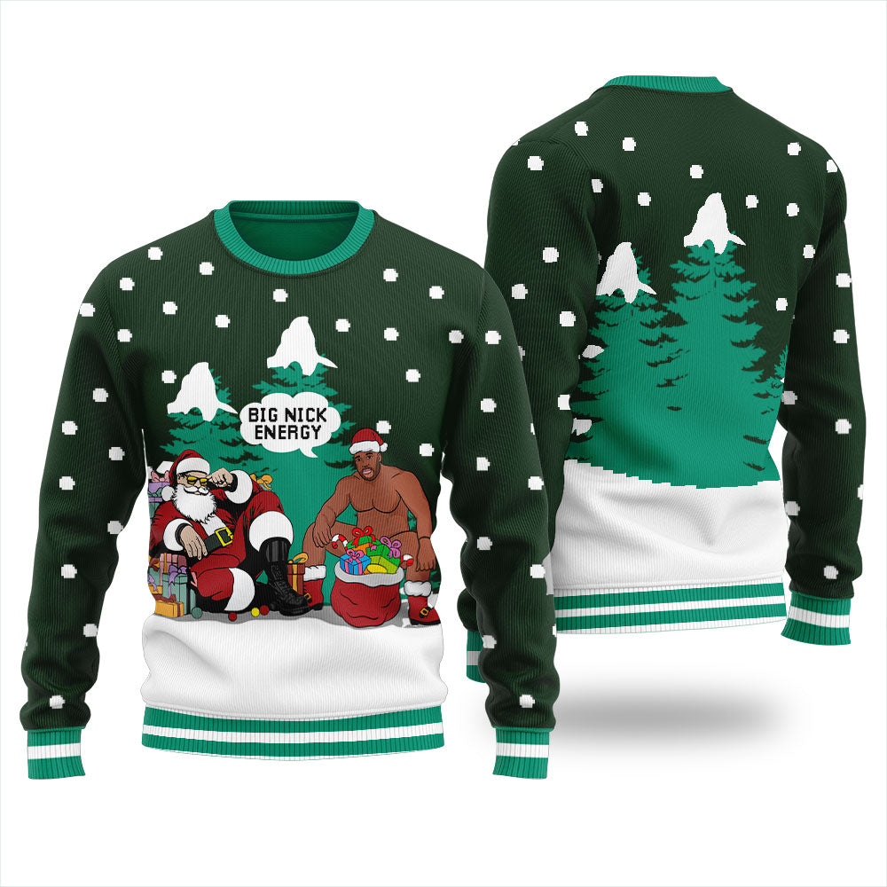 Big Nick Energy Santa Barry Wood Christmas Sweater For Women