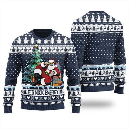 Santa Big Nick Energy Men's Ugly Christmas Sweater