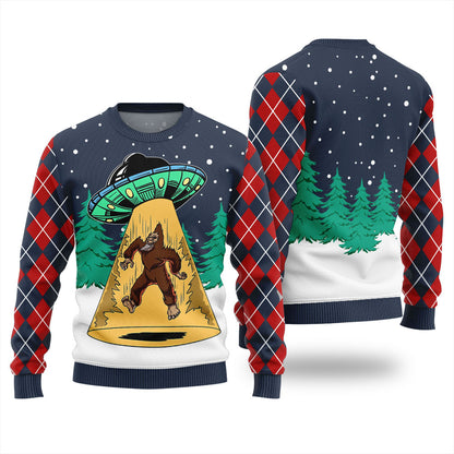 Sasquatch Alien Ugly Christmas Sweater For Women