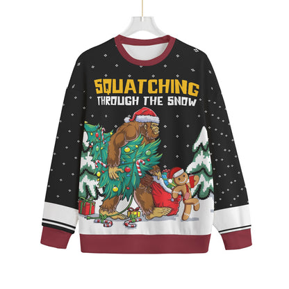 Bigfoot And Gingerbread Plus Size Ugly Christmas Sweater For Men Women