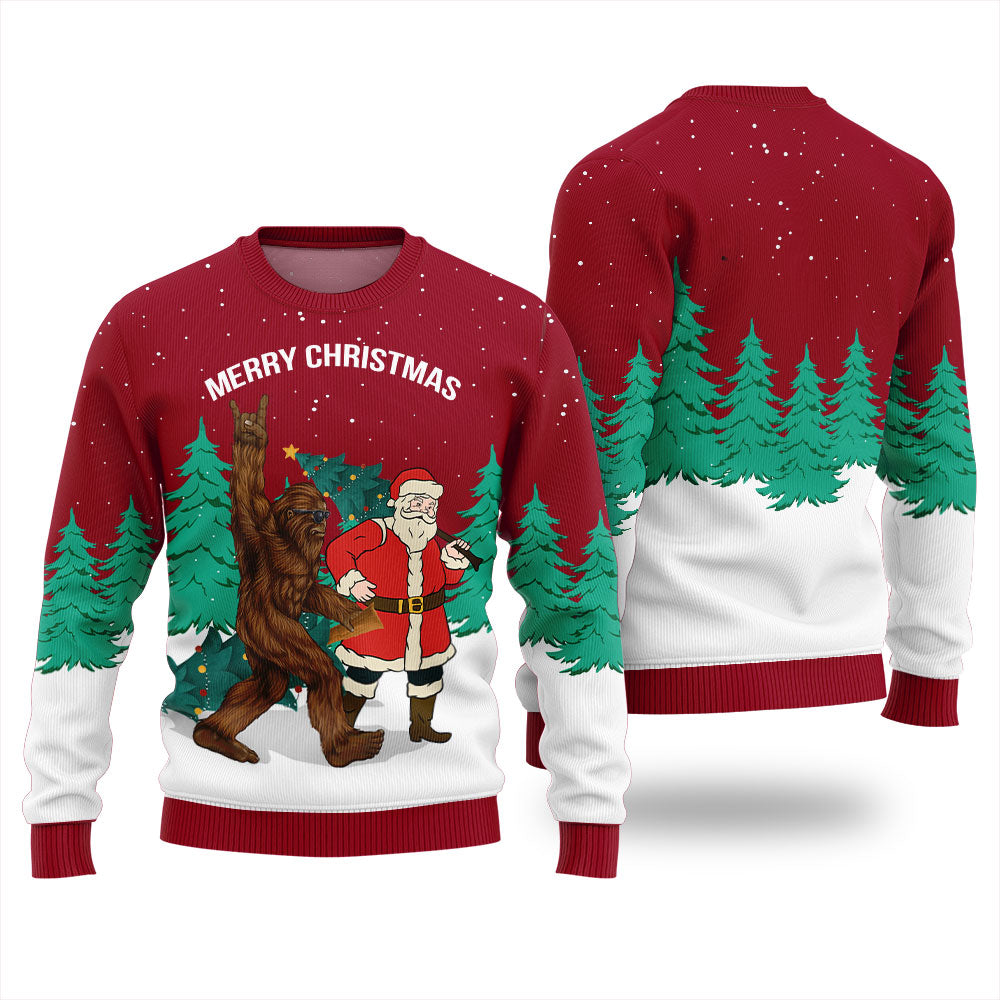 Bigfoot Santa Christmas Sweater