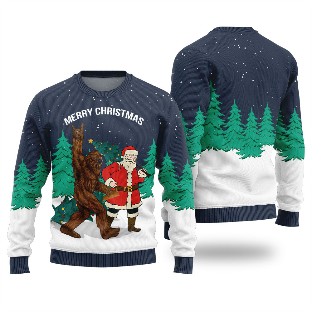 Bigfoot Santa Christmas Sweater