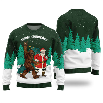 Bigfoot Santa Christmas Sweater