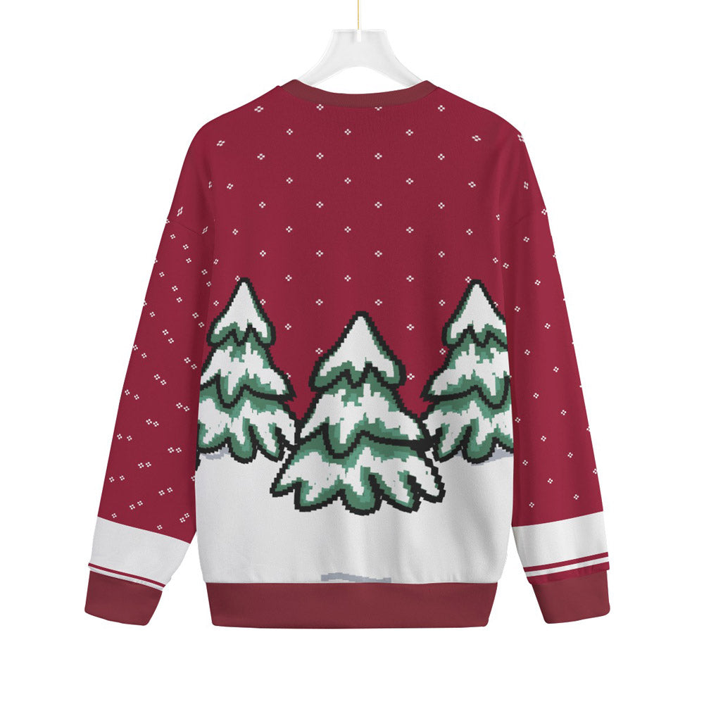 Bigfoot Squatching Through The Snow Red Big And Tall Ugly Christmas Sweater