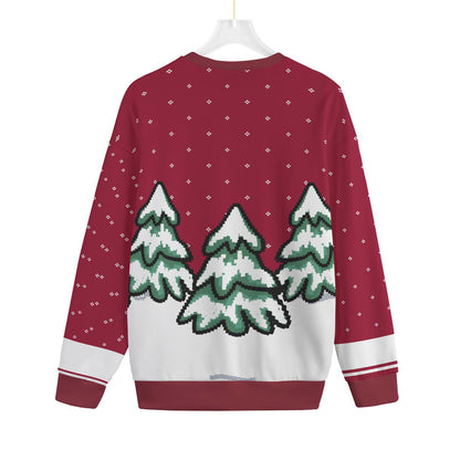 Bigfoot Squatching Through The Snow Red Big And Tall Ugly Christmas Sweater