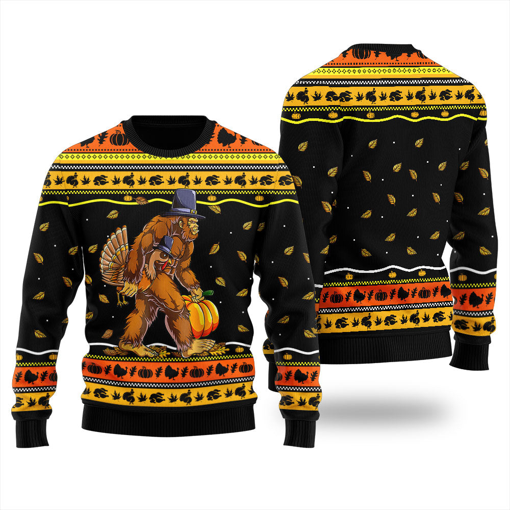 Bigfoot Turkey Ugly Christmas Sweater