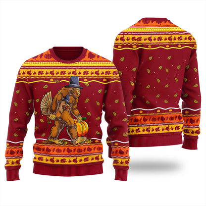 Bigfoot Turkey Christmas Sweater For Men