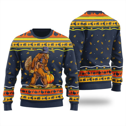 Bigfoot Turkey Christmas Sweater For Men