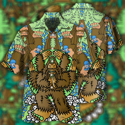Bigfoot Funny Art Style - Hawaiian Shirt 
