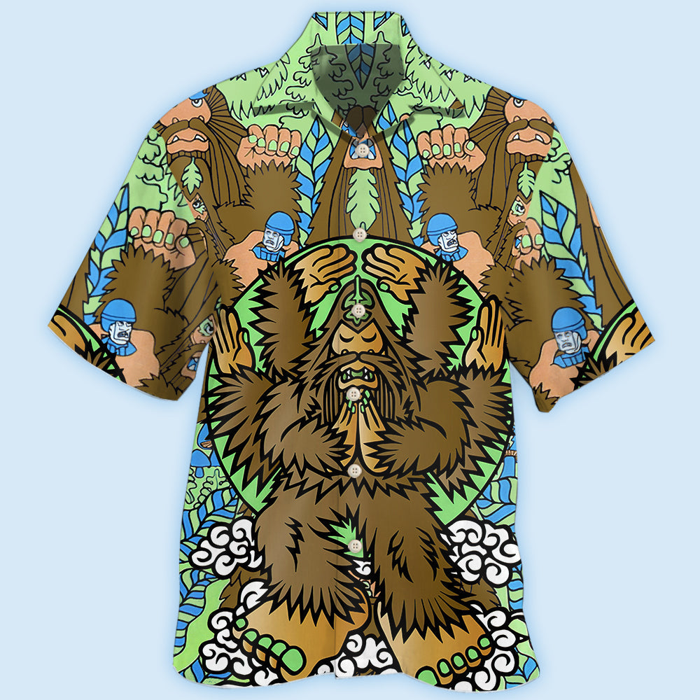 Bigfoot Funny Art Style - Hawaiian Shirt 
