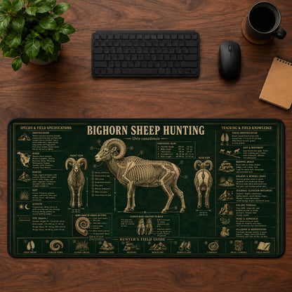 Bighorn Sheep Hunting Desk Mat Mouse Pad | 5To9Vibe