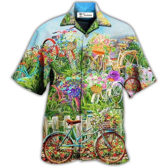 Hawaiian Shirt / Adults / S Bike Love Flowers So Much - Hawaiian Shirt 