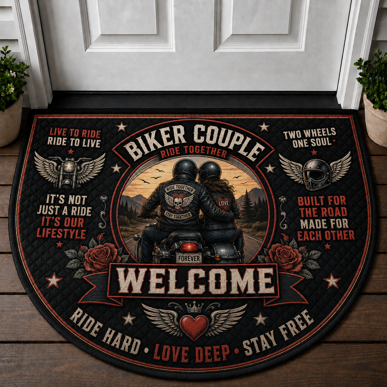 Motorcycle Garage Welcome Mat - Custom Built Biker Workshop Doormat - 5to9vibe