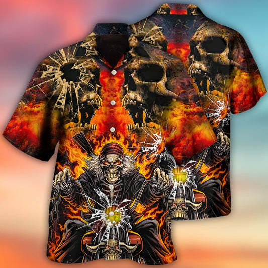 Skull Biker Style - Hawaiian Shirt 