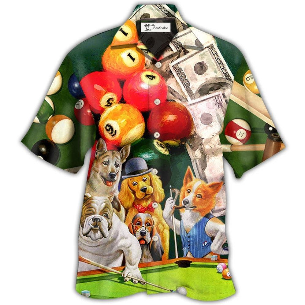Hawaiian Shirt / Adults / S Billiard Funny Dog Many Money - Hawaiian Shirt 
