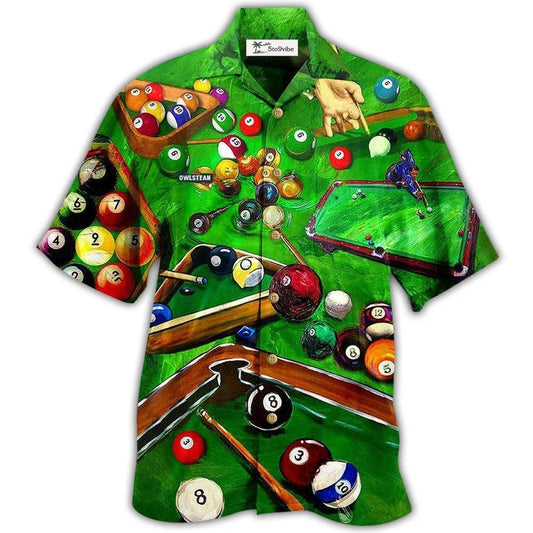 Hawaiian Shirt / Adults / S Billiard Is My Life My Love Green - Hawaiian Shirt 