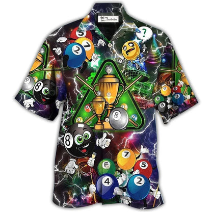 Hawaiian Shirt / Adults / S Billiard Lover Lightning Merry Christmas - Hawaiian Shirt 