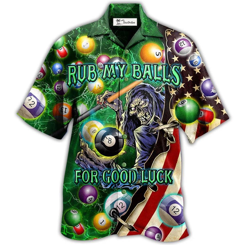 Hawaiian Shirt / Adults / S Billiard Rub My Balls For Good Luck America - Hawaiian Shirt 