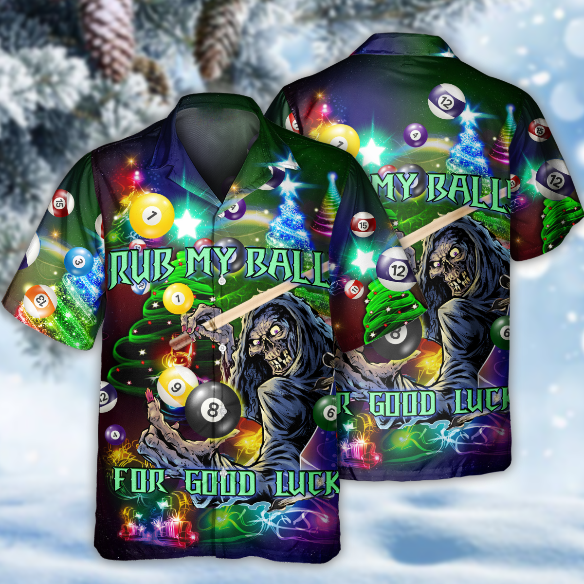 Billiard Rub My Ball For Christmas Night - Hawaiian Shirt 