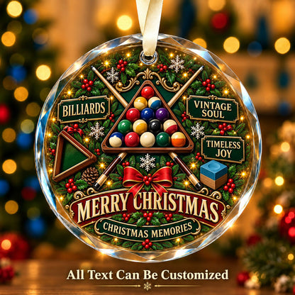 Billiards Personalized Glass Ornament | 5To9Vibe