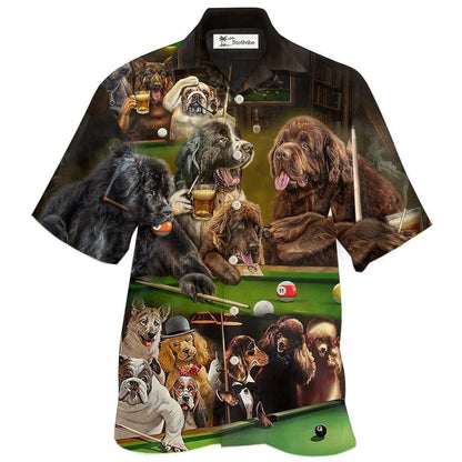 Hawaiian Shirt / Adults / S Billiard Dogs Play Billiard Funny - Hawaiian Shirt 
