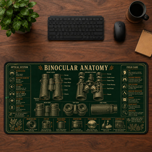 Binocular Anatomy Desk Mat Mouse Pad | 5To9Vibe