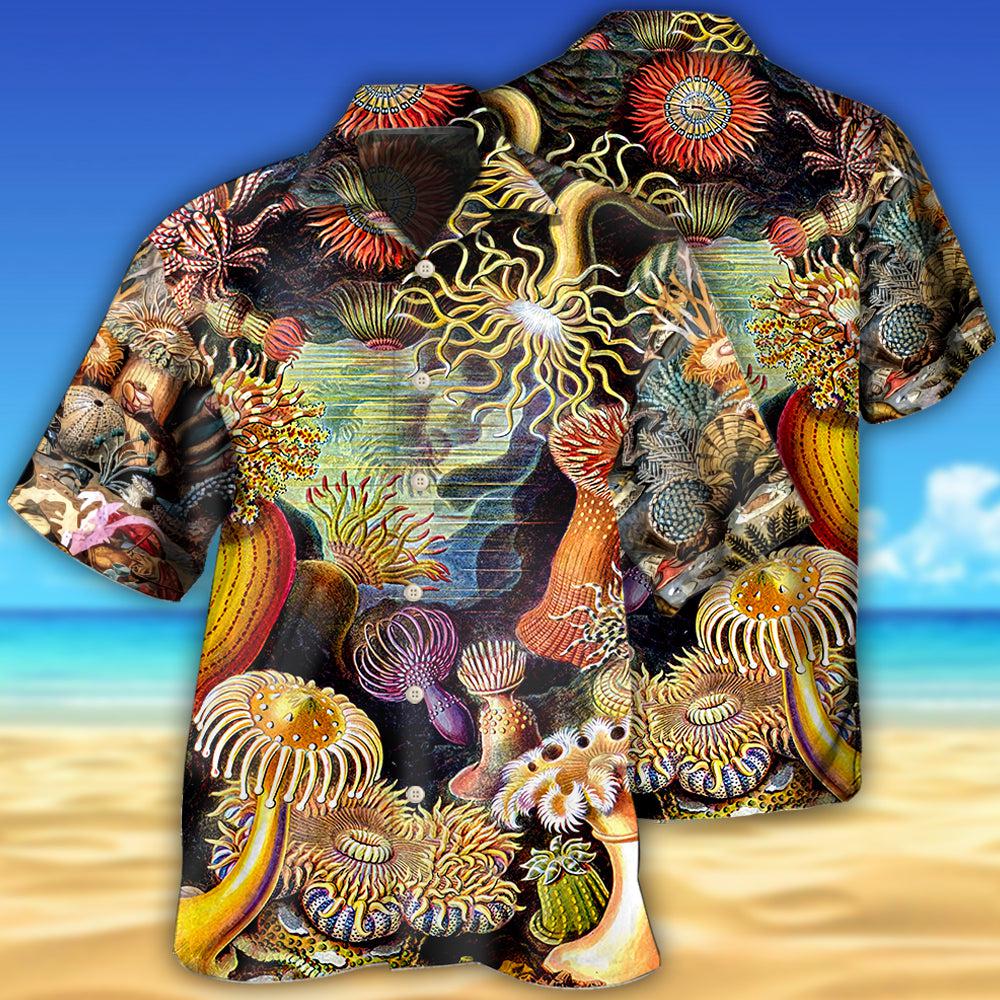 Ocean Biology Ocean Lover Basic Background - Hawaiian Shirt 