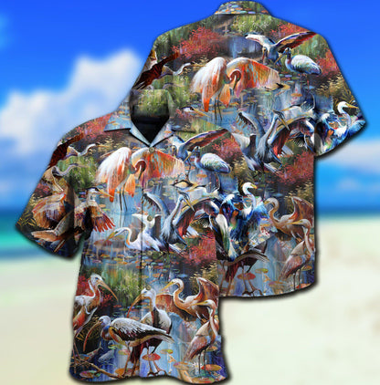 Stork Bird Migration - Hawaiian Shirt 