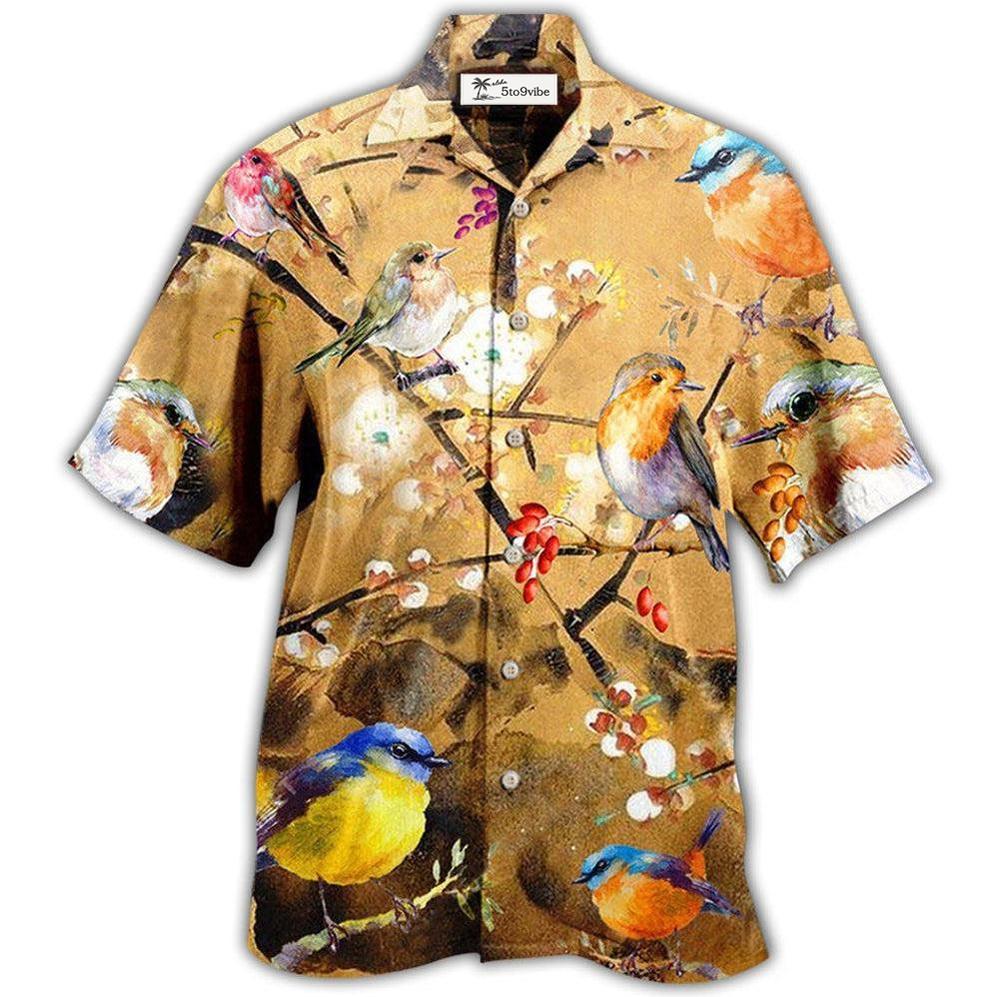 Hawaiian Shirt / Adults / S Robin The Bird Took Its Perch On A Tree Branch - Hawaiian Shirt 